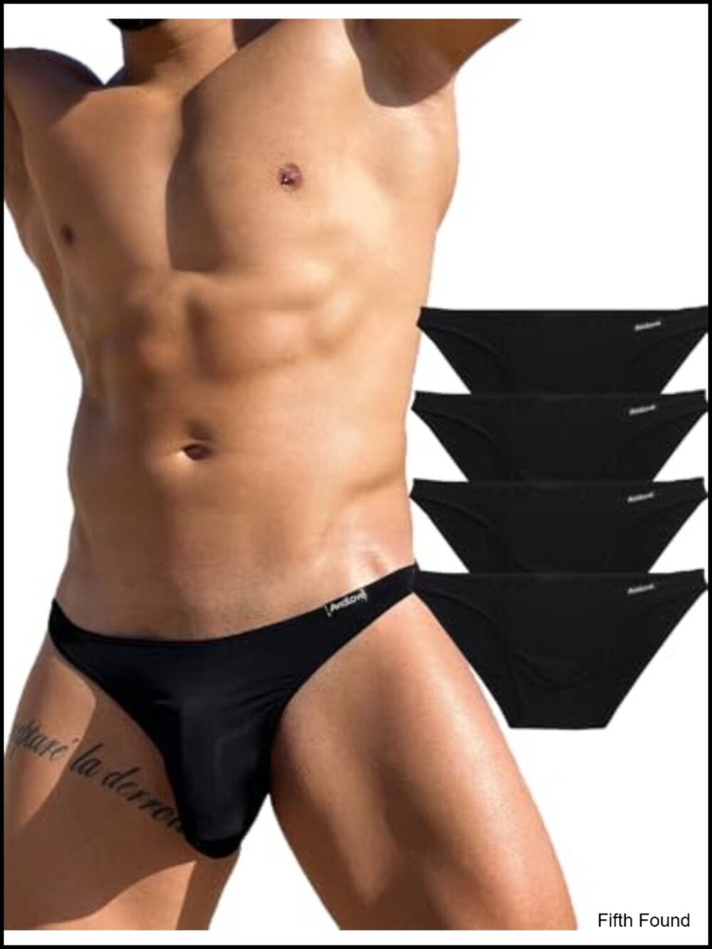 Men's Silky Soft Low Rise Bikini Briefs 4-Pack Nylon Spandex Stretchy Underwear